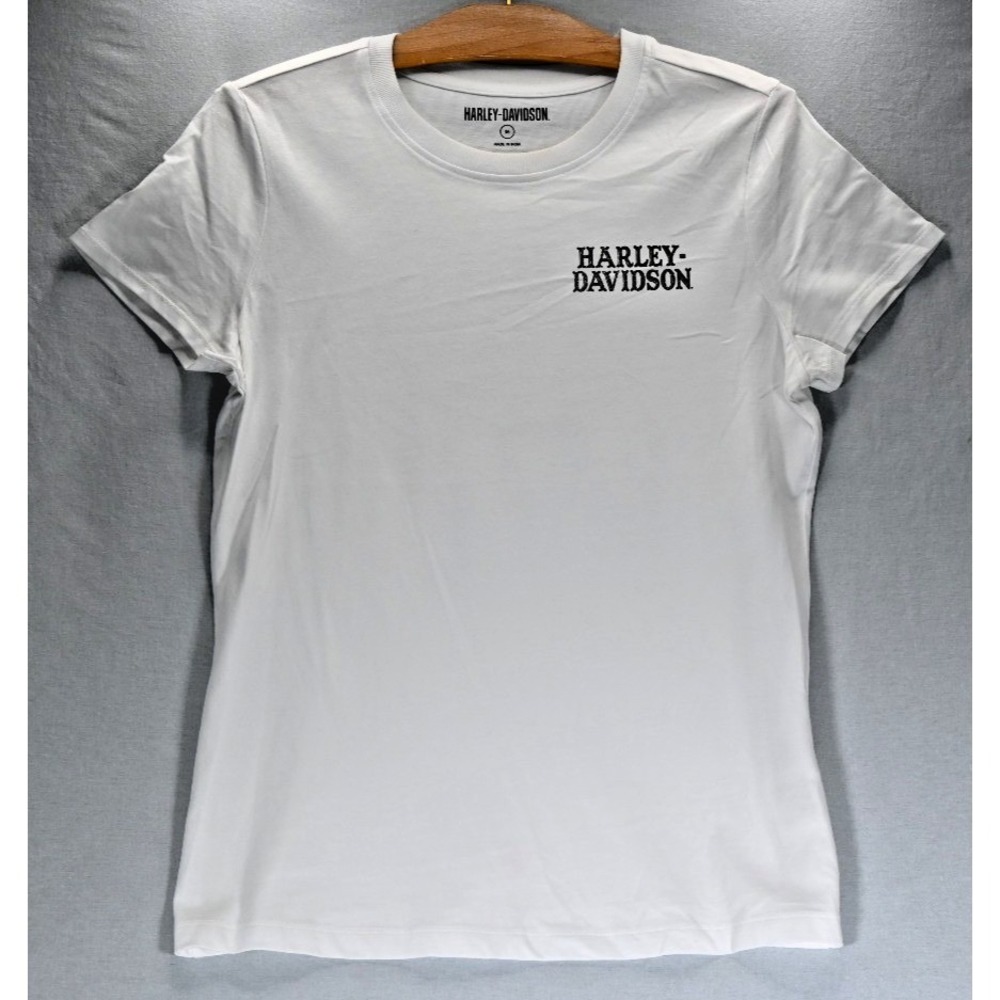 Harley-Davidson Women's T-Shirt Bright White Forever Freedom Eagle Med